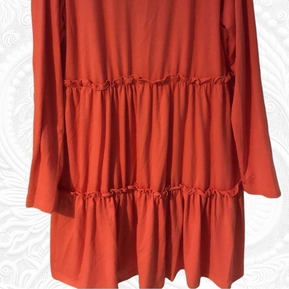 Orange Long Sleeve Tiered Ruffle Dress NWOT XXL - Picture 2 of 5
